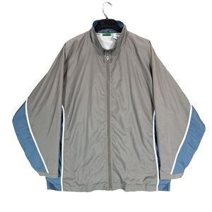 Prince Mens Tennis Track Jacket Full Zip Windbreaker Vintage Y2K Gray Blue XL